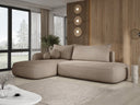 Designer corner sofa Babu bouclé with sofa bed and fold-out function