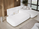 Designer corner sofa Babu bouclé with sofa bed and fold-out function