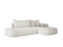Designer corner sofa Babu bouclé with sofa bed and fold-out function