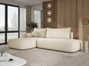 Designer corner sofa Babu bouclé with sofa bed and fold-out function