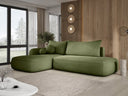 Designer corner sofa Babu bouclé with sofa bed and fold-out function