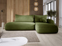 Designer corner sofa Babu bouclé with sofa bed and fold-out function