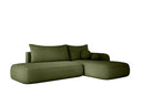 Designer corner sofa Babu bouclé with sofa bed and fold-out function