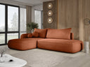 Designer corner sofa Babu bouclé with sofa bed and fold-out function