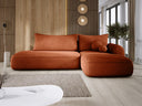 Designer corner sofa Babu bouclé with sofa bed and fold-out function