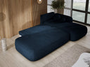 Designer corner sofa Babu bouclé with sofa bed and fold-out function