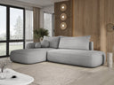 Designer corner sofa Babu bouclé with sofa bed and fold-out function