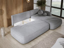 Designer corner sofa Babu bouclé with sofa bed and fold-out function