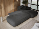 Designer corner sofa Babu bouclé with sofa bed and fold-out function