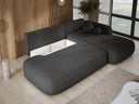 Designer corner sofa Babu bouclé with sofa bed and fold-out function