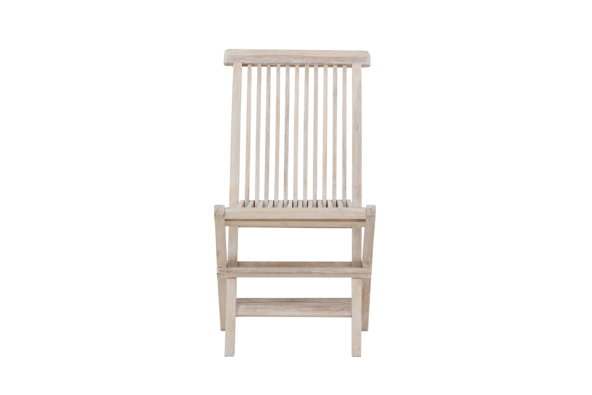 2-piece Set Garden Chair Kaia - Folding Chair in Whitewash
