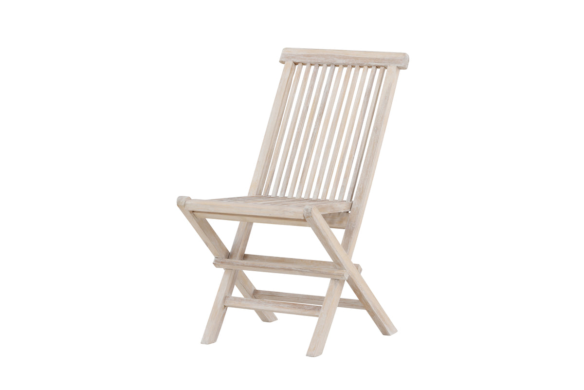 2-piece Set Garden Chair Kaia - Folding Chair in Whitewash