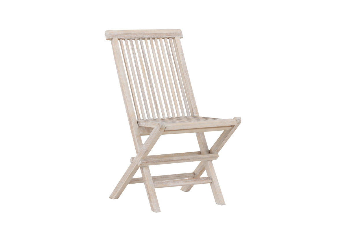 2-piece Set Garden Chair Kaia - Folding Chair in Whitewash