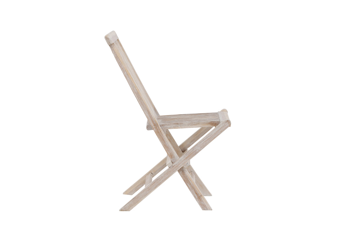 2-piece Set Garden Chair Kaia - Folding Chair in Whitewash