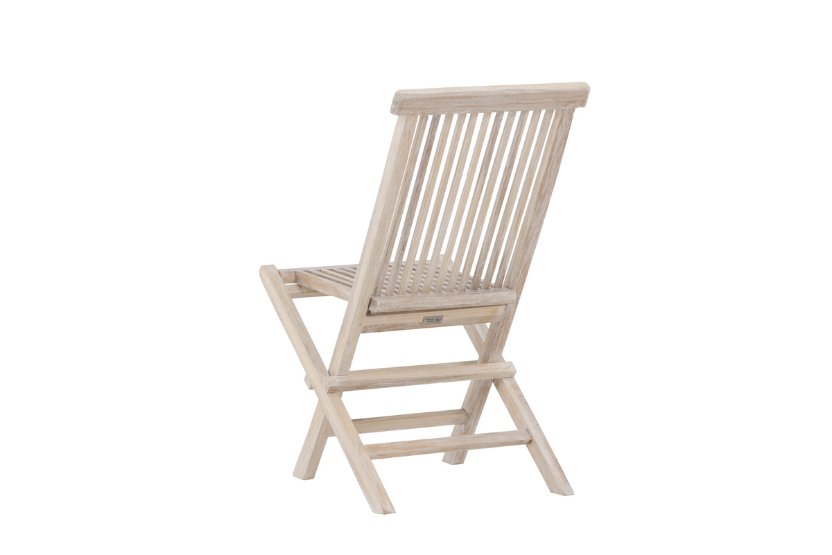 2-piece Set Garden Chair Kaia - Folding Chair in Whitewash