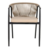 2er Set - Gartenstuhl Lazaro Schwarz/Beige