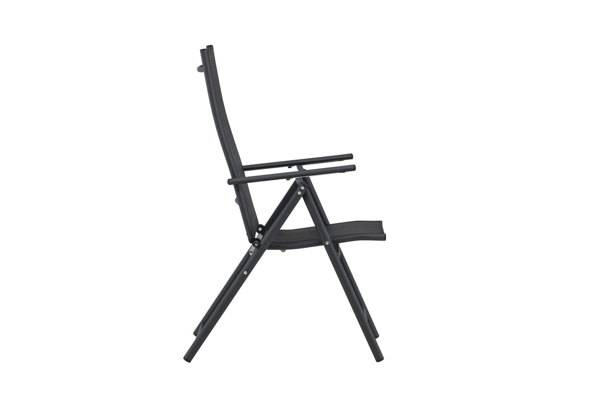 2-piece set garden chair Miro - foldable chair in Beige or Black made of steel and Textilene