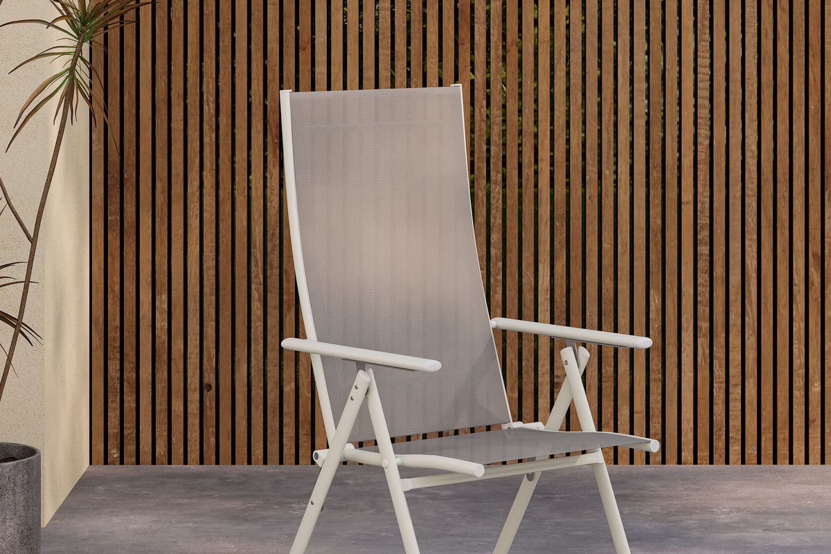 2-piece set garden chair Miro - foldable chair in Beige or Black made of steel and Textilene