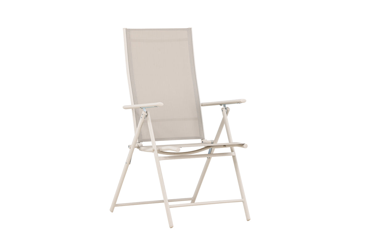 2-piece set garden chair Miro - foldable chair in Beige or Black made of steel and Textilene