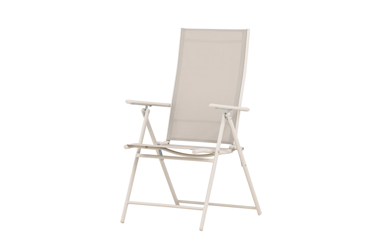 2-piece set garden chair Miro - foldable chair in Beige or Black made of steel and Textilene
