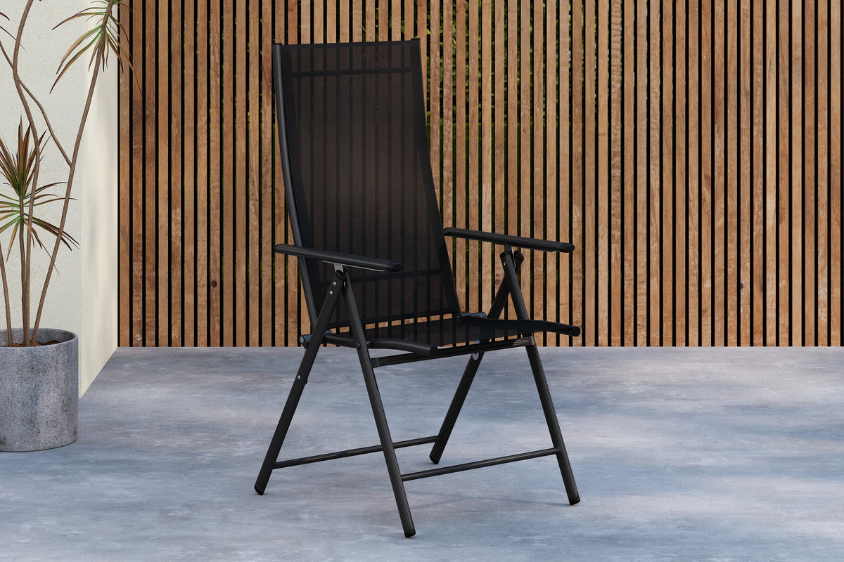 2-piece set garden chair Miro - foldable chair in Beige or Black made of steel and Textilene