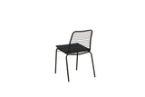 2er Set - Gartenstuhl Navi - schwarzer Stuhl aus Stahl inklusive Sitzkissen