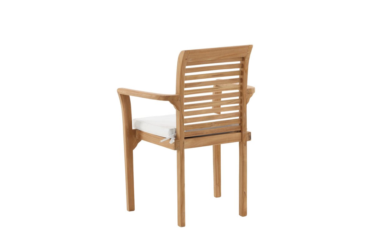 2er Set Gartenstuhl Tansania - aus massivem, poliertem Teakholz