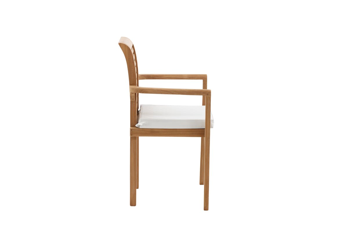 2er Set Gartenstuhl Tansania - aus massivem, poliertem Teakholz