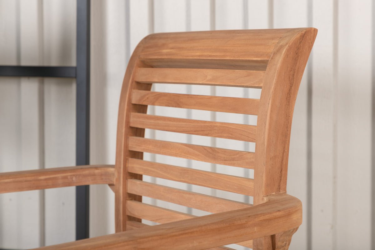 2er Set Gartenstuhl Tansania - aus massivem, poliertem Teakholz