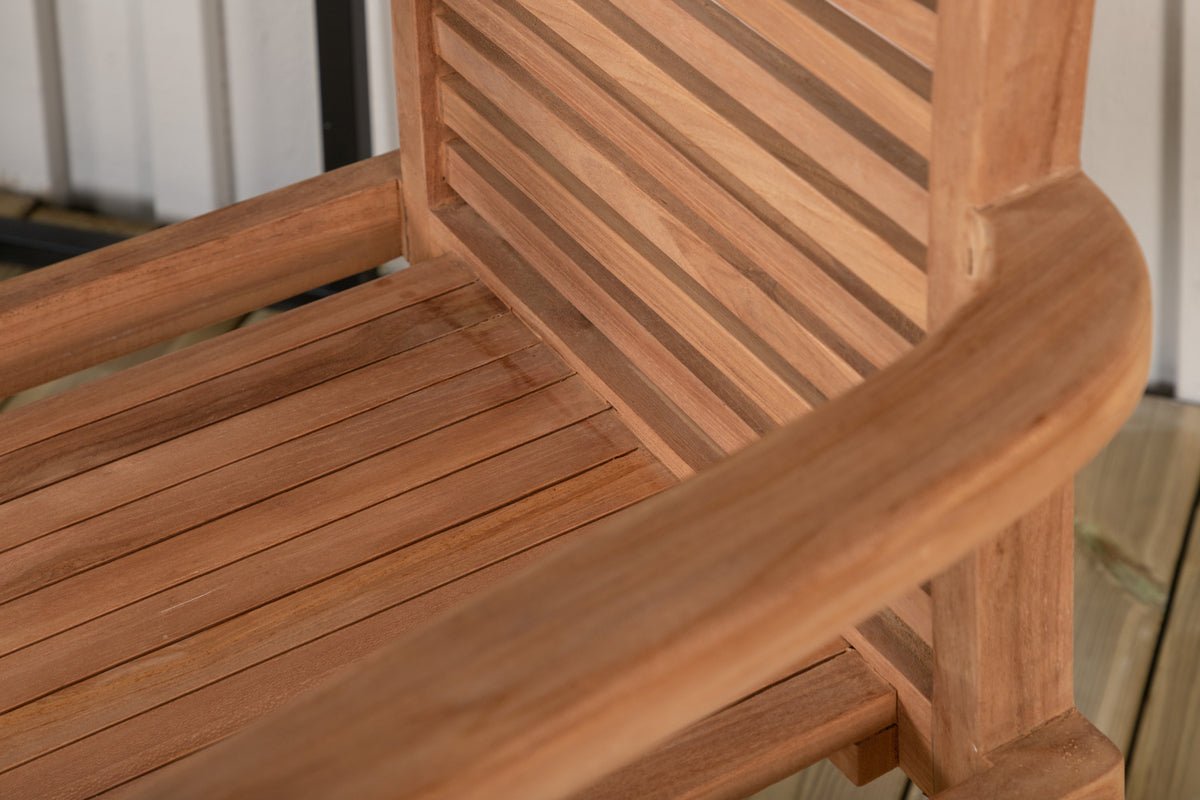 2er Set Gartenstuhl Tansania - aus massivem, poliertem Teakholz