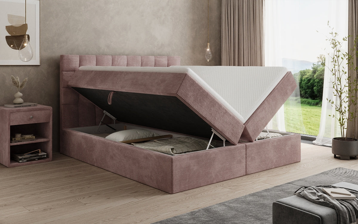 Boxspringbett Como an Cord mat Stauraum
