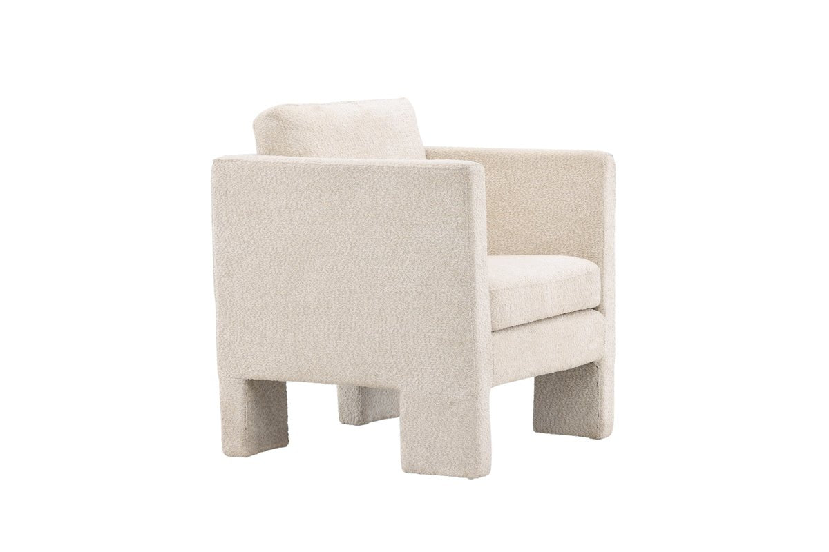 Fauteuil Rimini - avec tissu bouclé blanc