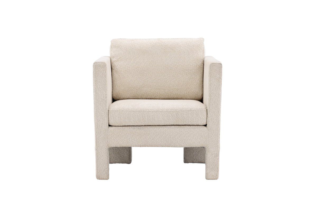 Fauteuil Rimini - avec tissu bouclé blanc