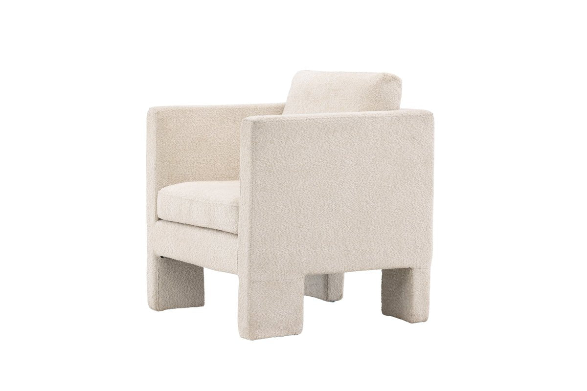 Fauteuil Rimini - avec tissu bouclé blanc