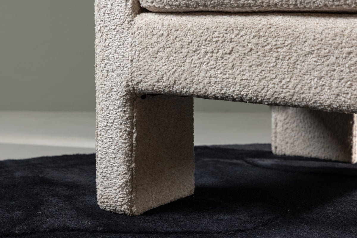 Fauteuil Rimini - avec tissu bouclé blanc