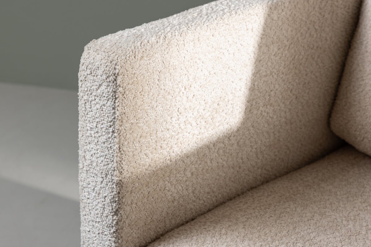 Fauteuil Rimini - avec tissu bouclé blanc