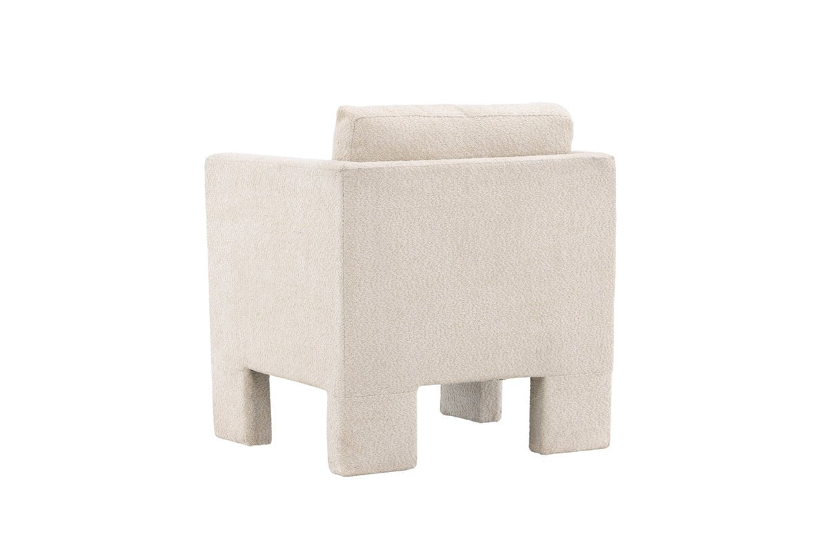Fauteuil Rimini - avec tissu bouclé blanc