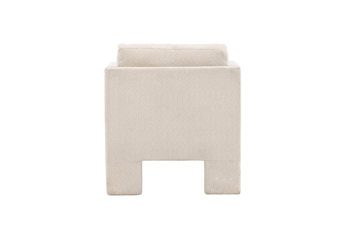 Fauteuil Rimini - avec tissu bouclé blanc