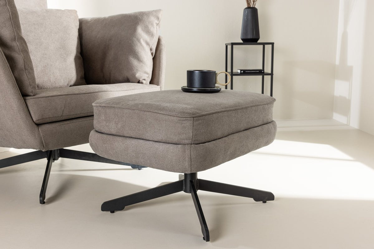 Fauteuil Porto - avec revêtement bouclé en Gris