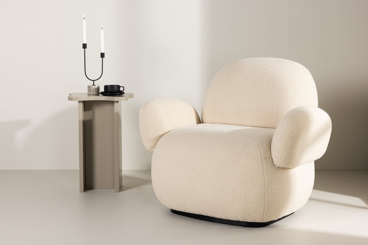 Fauteuil Salzburg - avec revêtement en chenille beige
