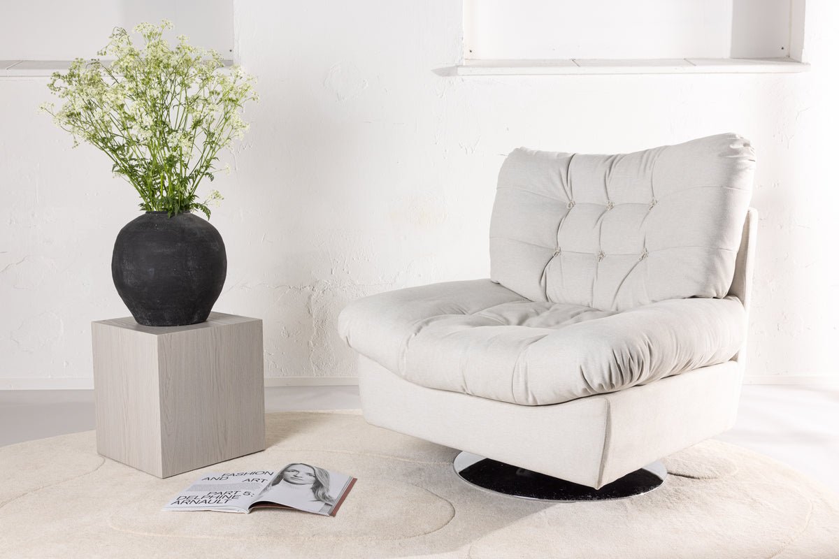 Fauteuil Florence - avec revêtement en polyester crème blanc