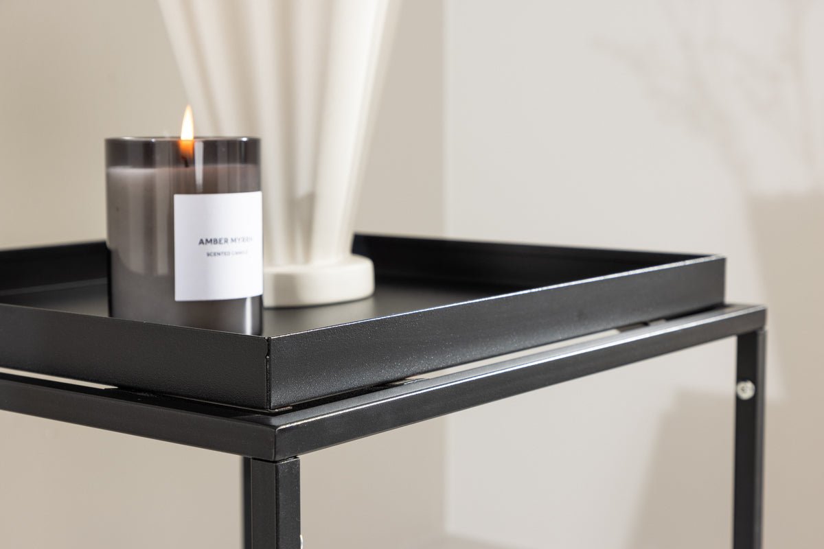 Table d'appoint Mars – élégante en gris foncé & Noir