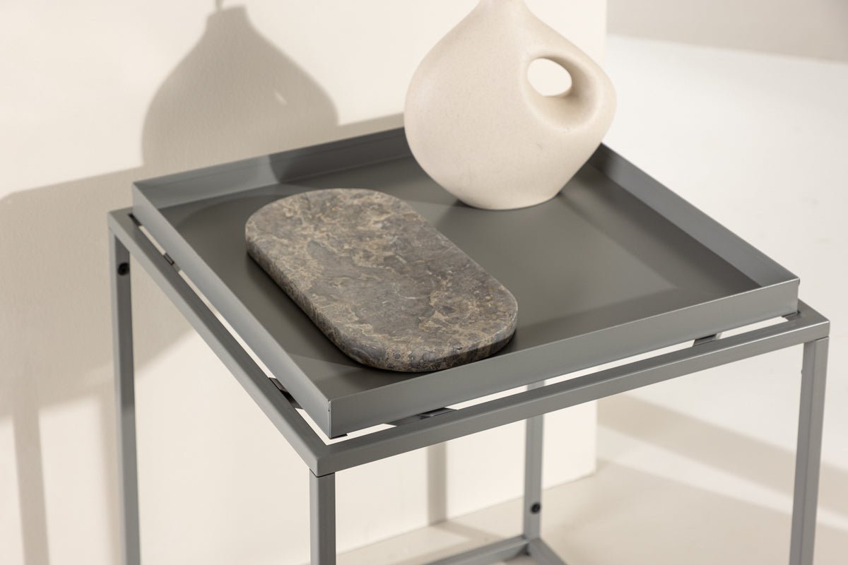 Table d'appoint Mars – élégante en gris foncé & Noir