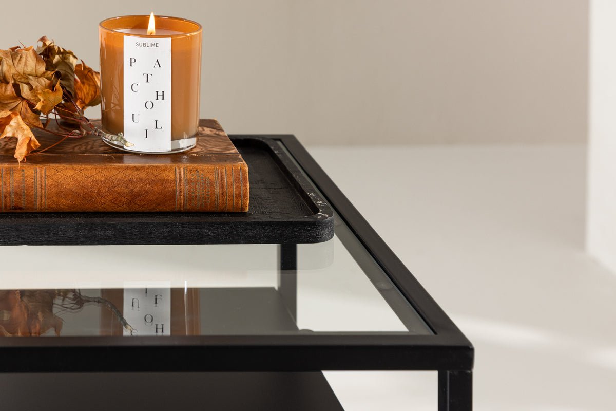 Side table Celia – in two colors with glass top