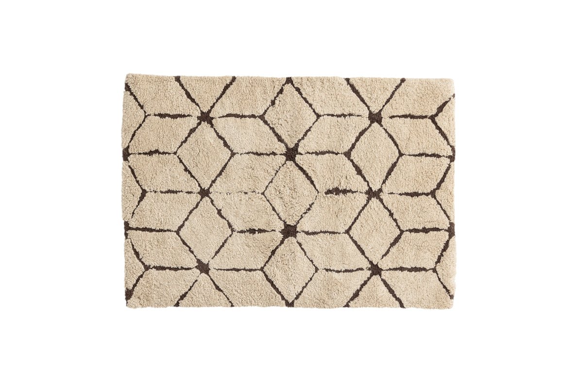 Tapis de bain Semara - dans une combinaison beige-brun en coton doux