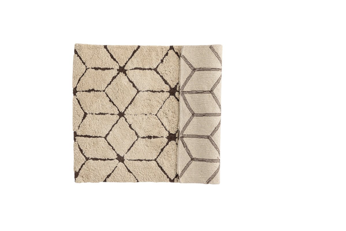 Tapis de bain Semara - dans une combinaison beige-brun en coton doux