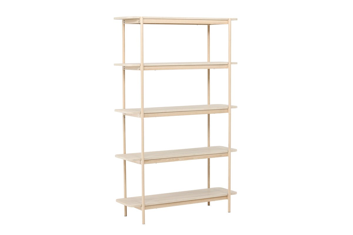 Regal Heim – tall standing shelf in whitewash with 5 shelves