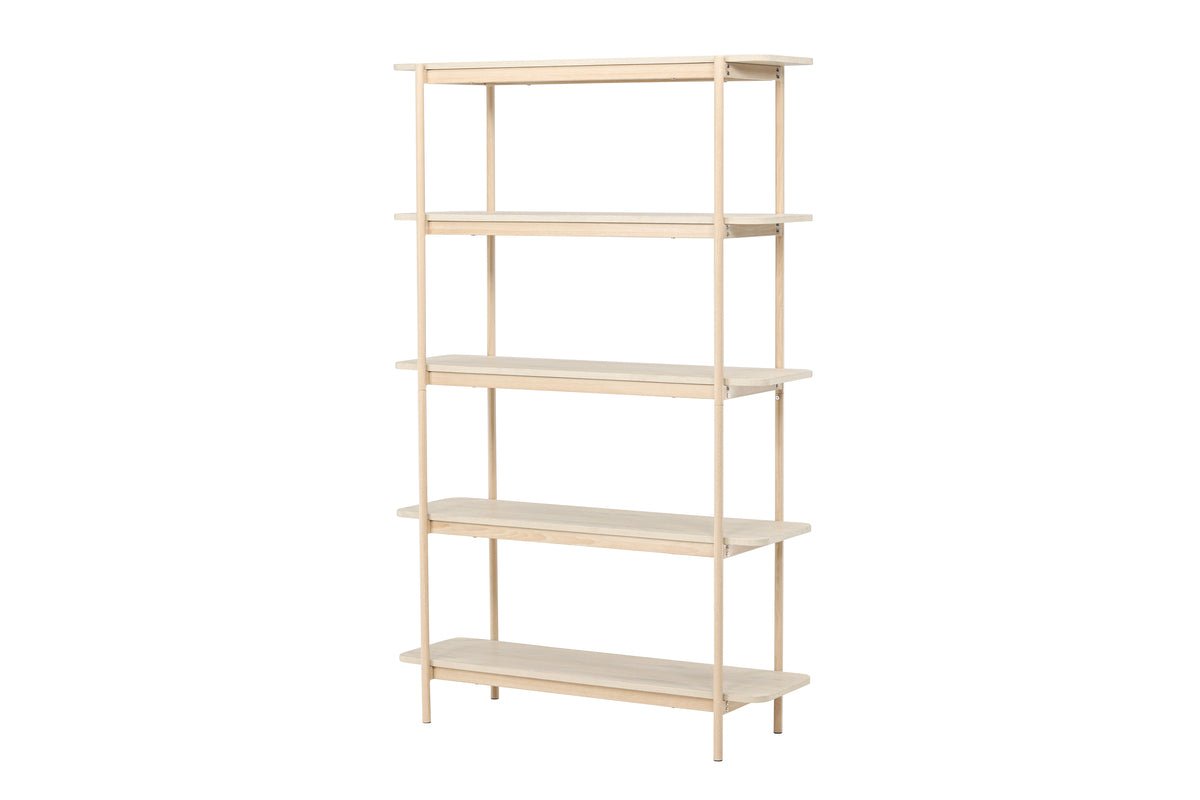 Regal Heim – tall standing shelf in whitewash with 5 shelves