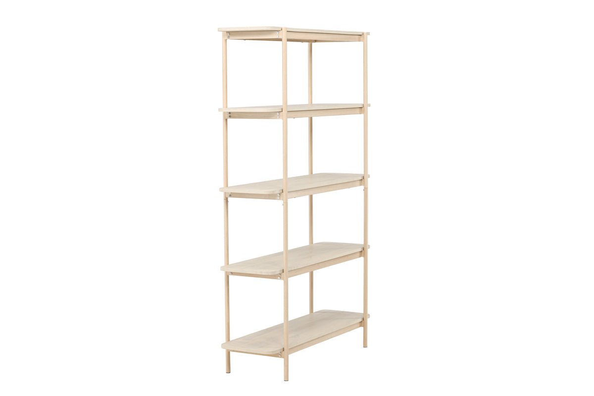 Regal Heim – tall standing shelf in whitewash with 5 shelves