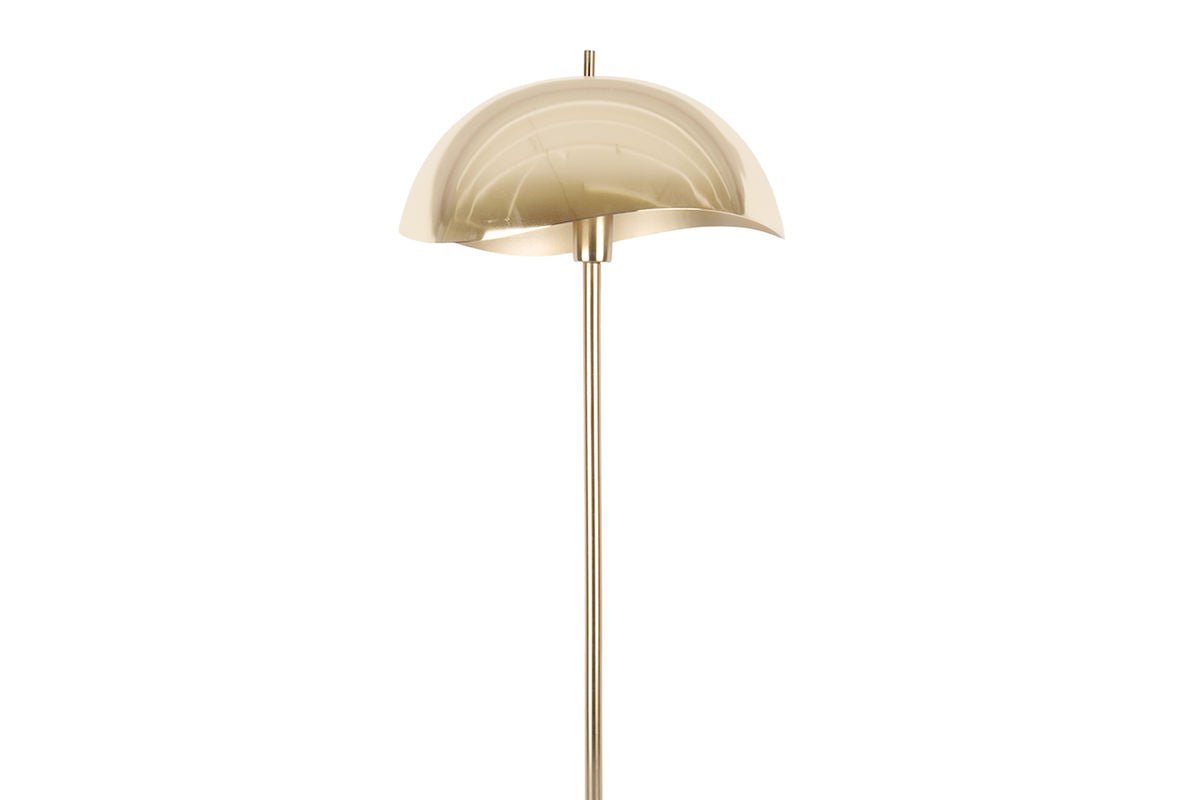 Floor lamp Kavira – made of iron with brushed gold plating